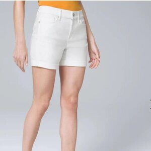 WHBM White Jean Shorts in 00